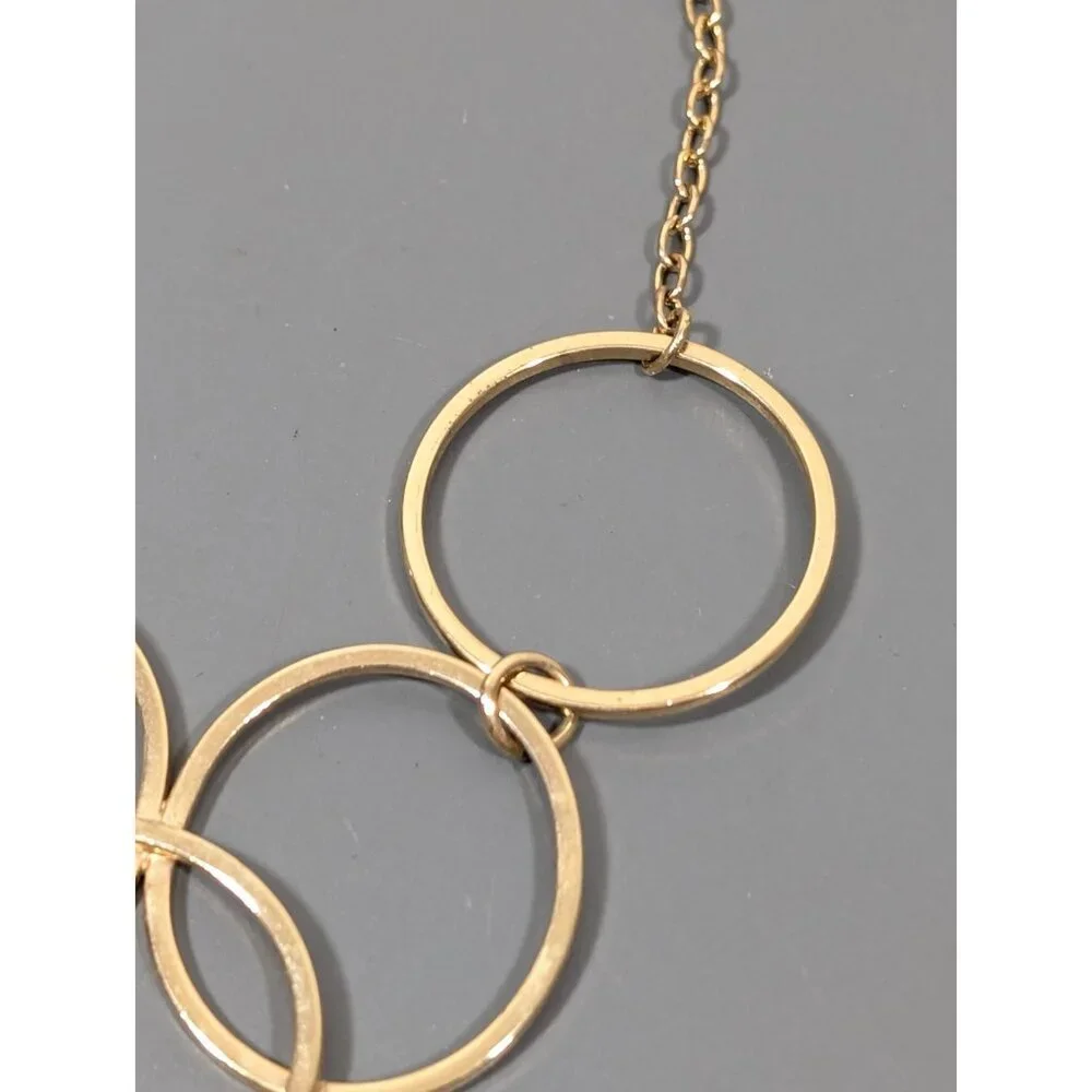 Vintage Avon Gilded Circles Necklace‎ Gold Tone Round Chain 70s Inspired 18 in